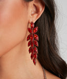 Marquise Red Rhinestone Earrings