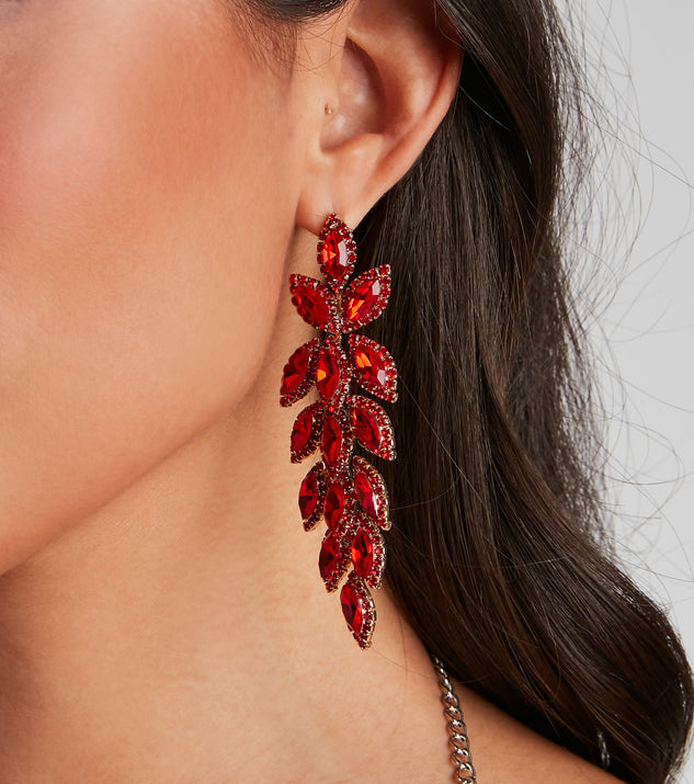 Marquise Red Rhinestone Earrings