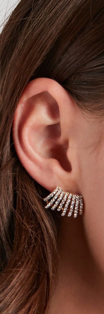 Luxe Radiance Rhinestone Ear Cuff Studs