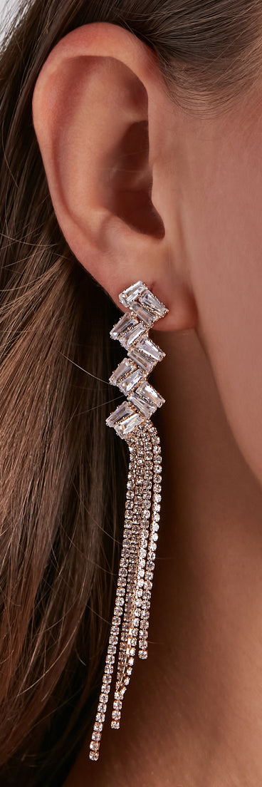 Elegant Trendsetter Cubic Zirconia Fringe Earrings