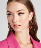 Quite A Gem Stone Hoop Earrings