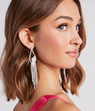 Elegant Shine Rhinestone Fringe Earrings