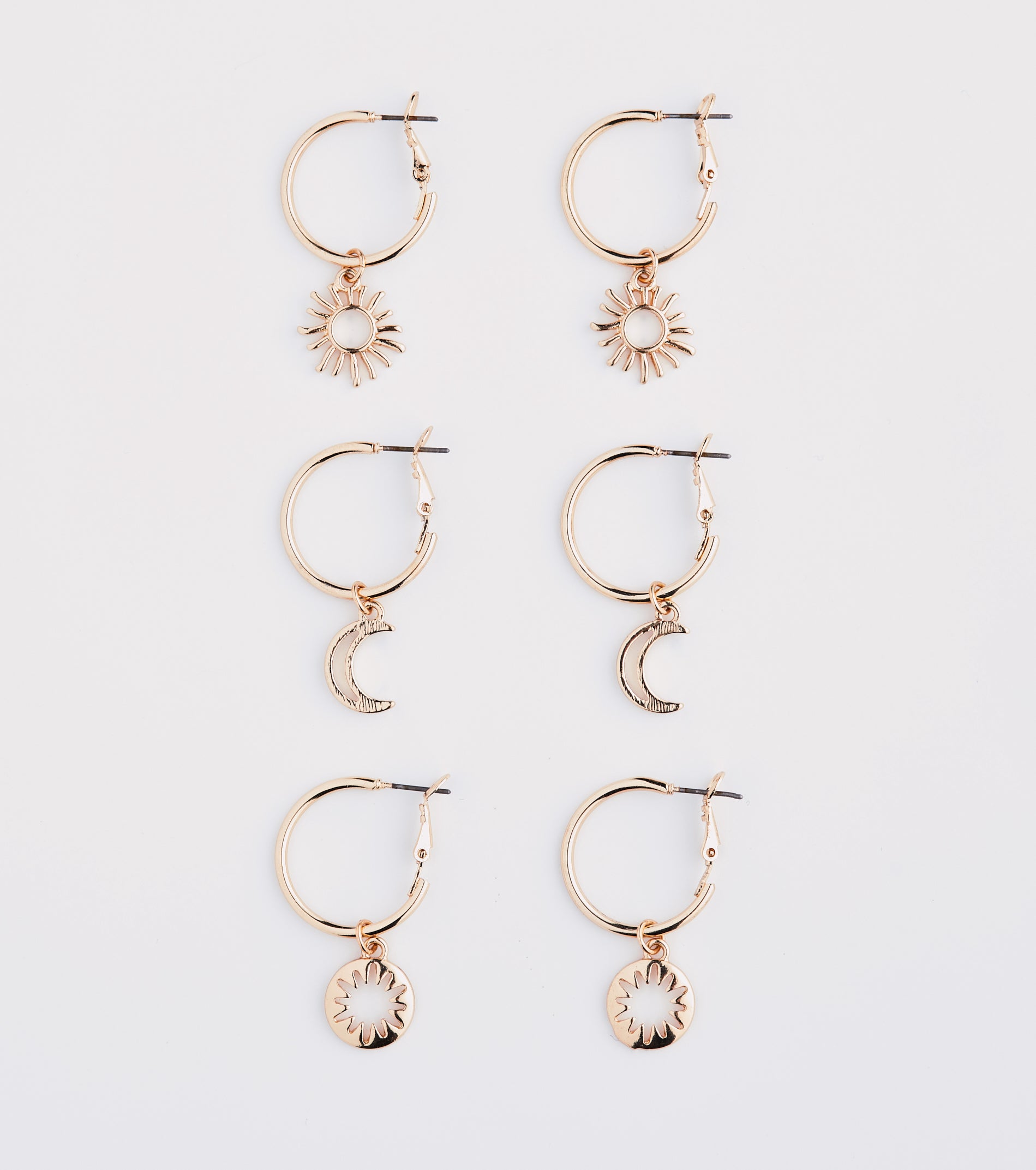 Boho Charm Huggie Hoop Earring Set Jewelry