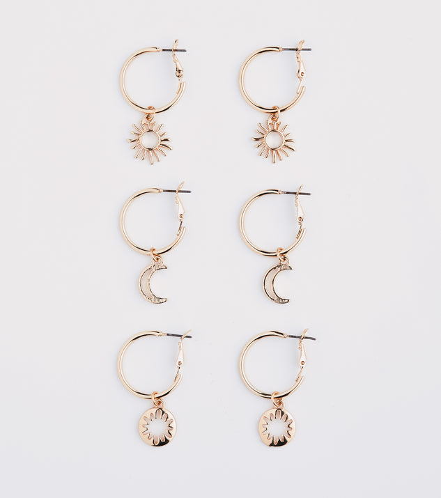 Boho Charm Huggie Hoop Earring Set is a fire pick to create 2023 festival outfits, concert dresses, outfits for raves, or to complete your best party outfits or clubwear!