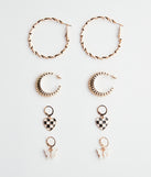 Whimsical Charm Four-Pack Earrings Set is a fire pick to create 2023 festival outfits, concert dresses, outfits for raves, or to complete your best party outfits or clubwear!