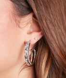 Livin' The Luxe Life Rhinestone Hoop Earrings