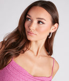 Glam And Radiant Rhinestone Leaf Hoop Earrings