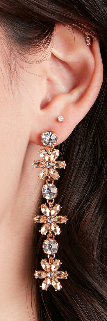 Ethereal Moment Flower Rhinestone Earrings