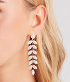 Bound To Shine Faux Pearl Leaf Earrings