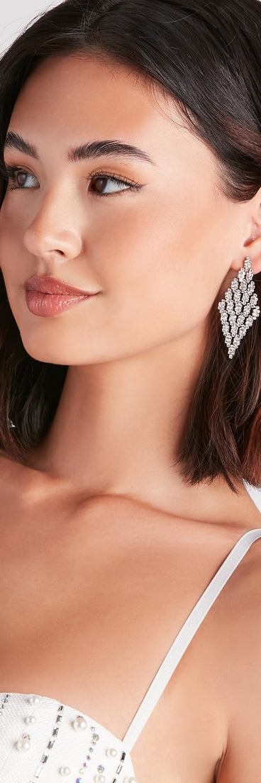 Elegant Perfection Rhinestone Diamond Drop Earrings
