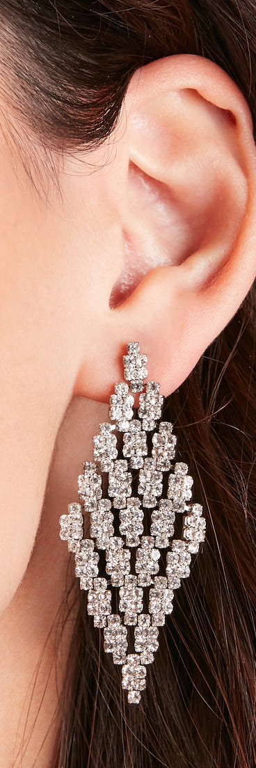 Elegant Perfection Rhinestone Diamond Drop Earrings