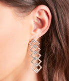 Fancy Vibes Diamond Rhinestone Duster Earrings