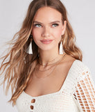 Boho Dreamer Celestial Charm Tassel Earrings is a fire pick to create 2023 festival outfits, concert dresses, outfits for raves, or to complete your best party outfits or clubwear!