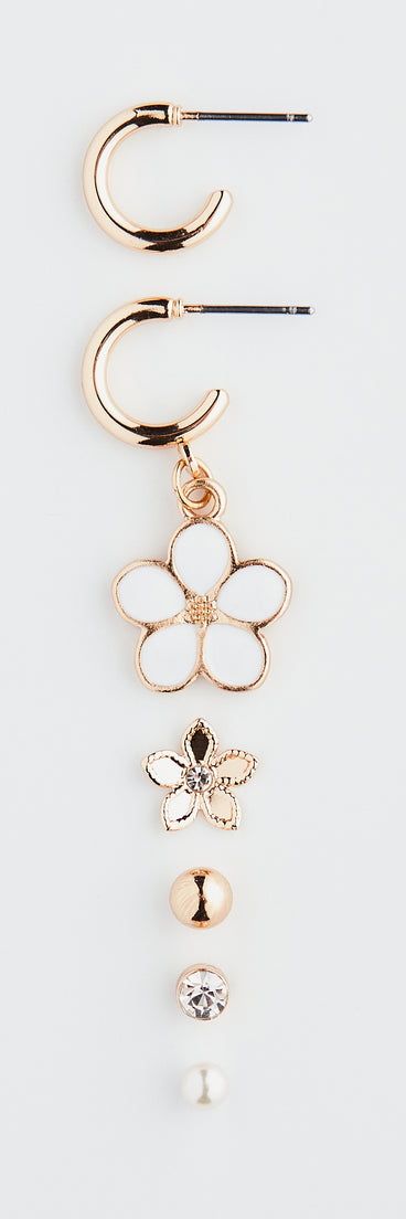 Favorite Flowers Single Multi-Pack Earrings is a fire pick to create 2023 festival outfits, concert dresses, outfits for raves, or to complete your best party outfits or clubwear!