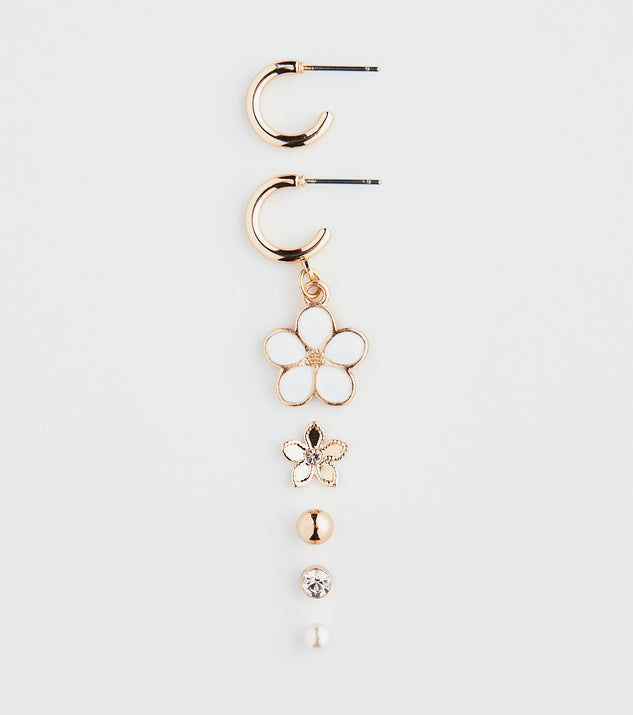 Favorite Flowers Single Multi-Pack Earrings is a fire pick to create 2023 festival outfits, concert dresses, outfits for raves, or to complete your best party outfits or clubwear!