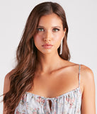 Rhinestone Stunner Pearl Fringe Earrings
