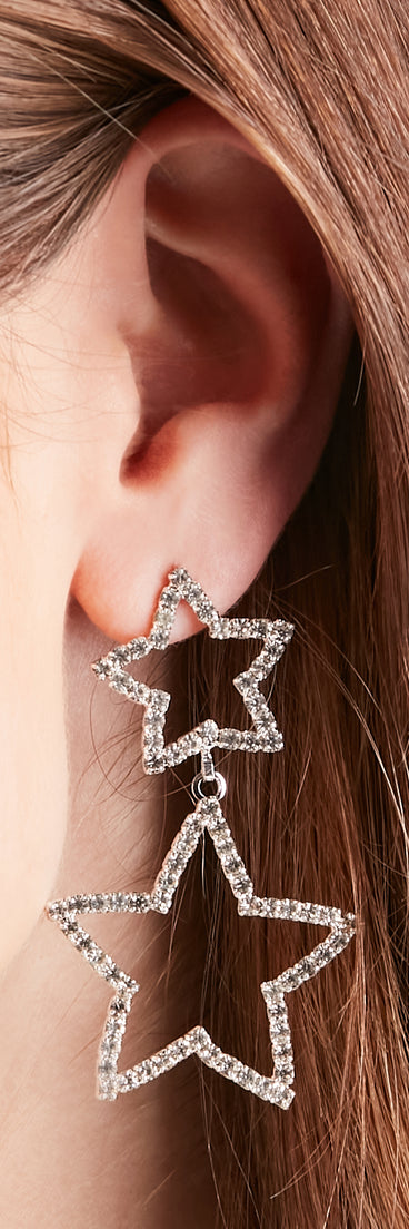 Glow Tonight Rhinestone Star Earrings
