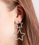 Glow Tonight Rhinestone Star Earrings