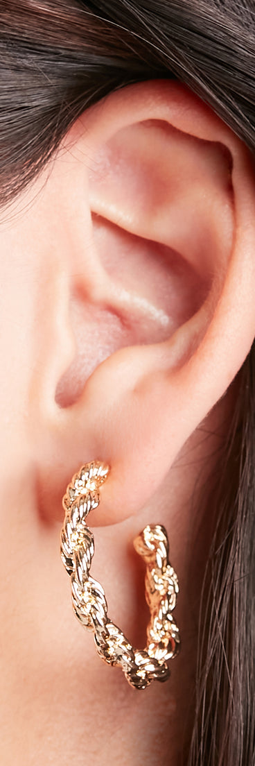 Twist And Stun Hoop Earrings