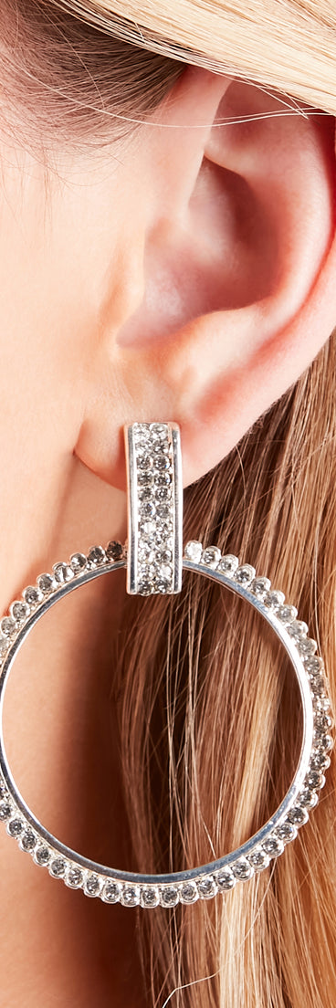 In My Glam Era Rhinestone Hoop Earrings