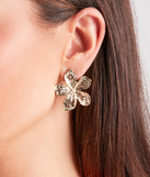 Simply Glam Flower Stud Earrings