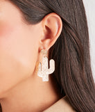 Western Charm Cactus Drop Earrings
