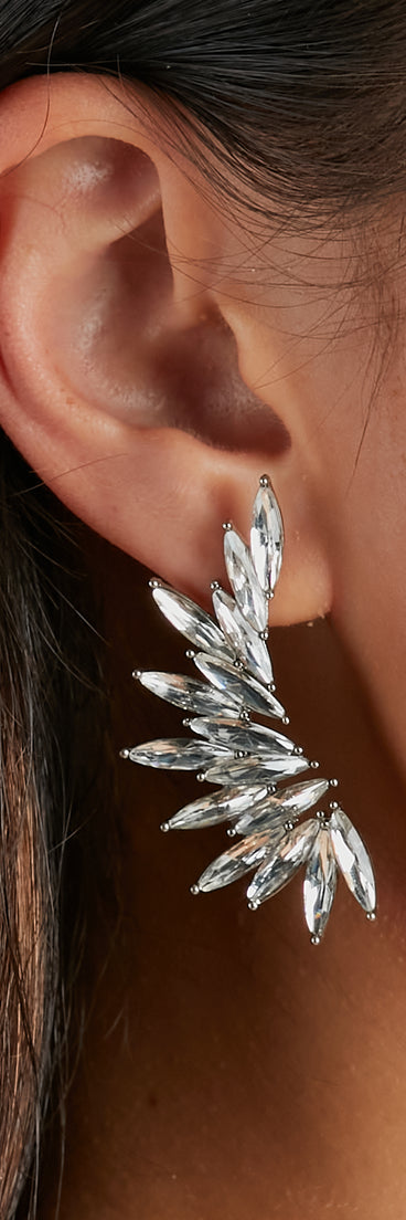 Pop Of Edge Gem Rhinestone Ear Crawlers