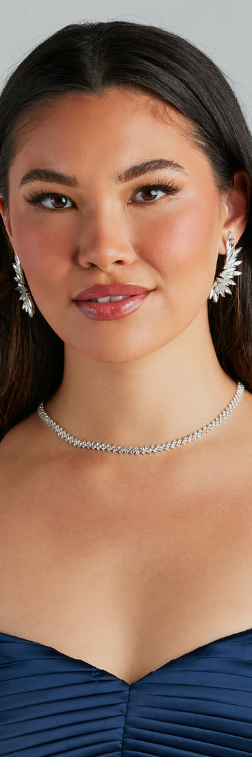 Pop Of Edge Gem Rhinestone Ear Crawlers