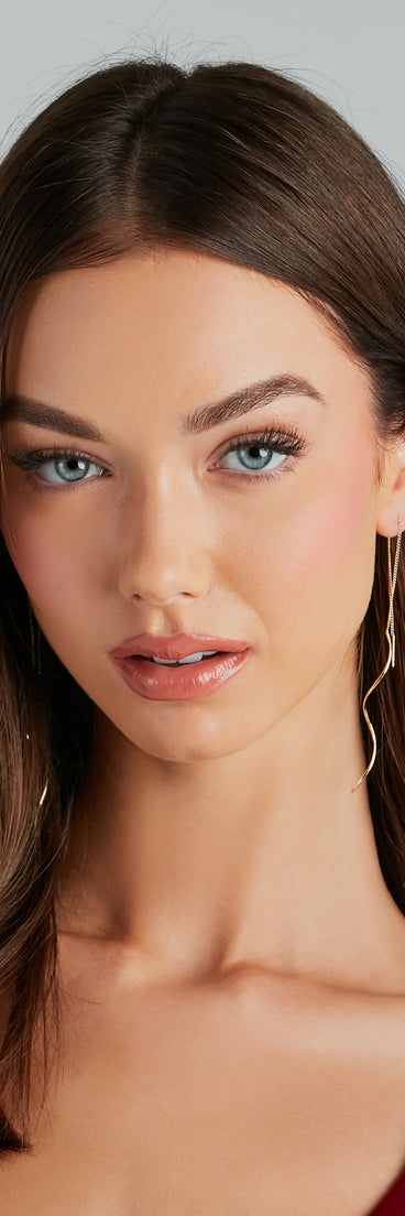 Minimalistic Girl Chain Thread Earrings