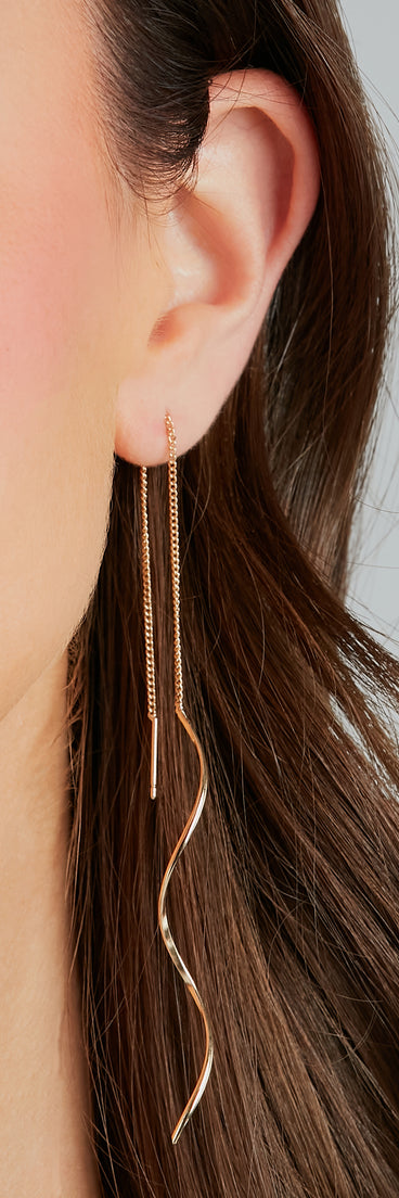 Minimalistic Girl Chain Thread Earrings