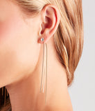 Beyond Stunning Rhinestone Stud Long Earrings