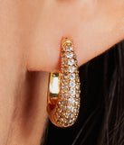 Chic 14K Gold Plated Cubic Zirconia Huggie Hoop Earrings