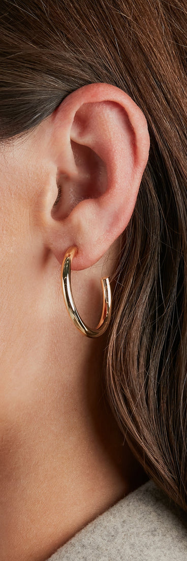 Sleek 14K Gold Plated Small Hoop Earrings