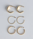 Trendy Deets Three-Pack Hoop Earring Set