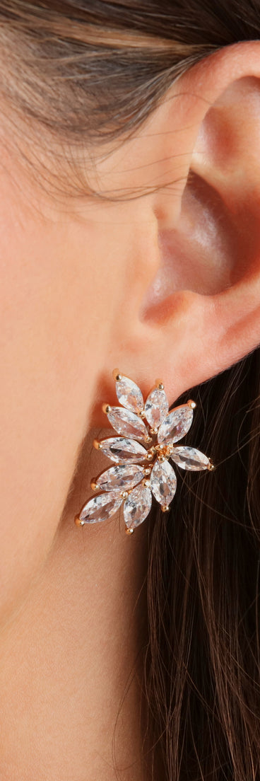 Enchanting Elegance Cubic Zirconia Cluster Stud Earrings