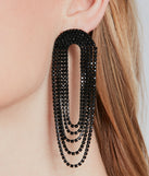 Gorgeous Statement Rhinestone Draped Earrings