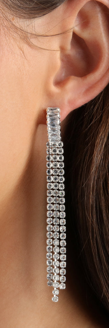 Living Fantasy In Cubic Zirconia Fringe Earrings