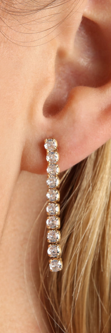 Simple Things Cubic Zirconia Linear Earrings