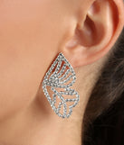 Make Me Flutter Rhinestone Butterfly Earrings