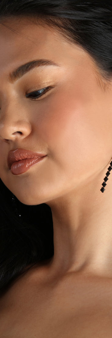 Glitzy Drama Rhinestone Drop Earrings