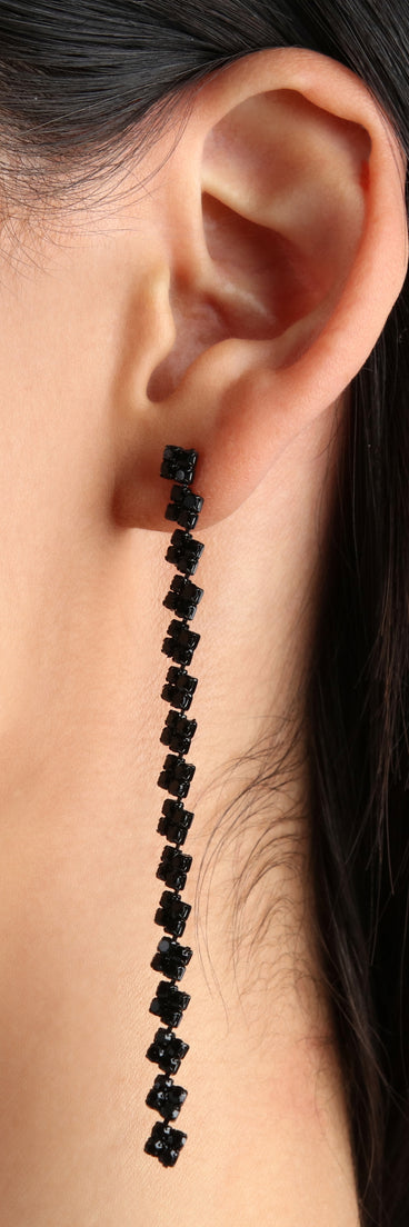 Glitzy Drama Rhinestone Drop Earrings
