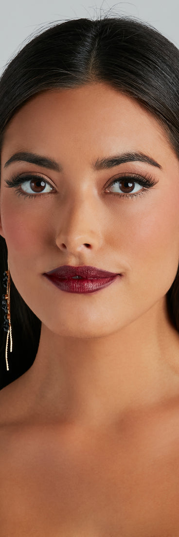 Vivid Romance Rose Linear Earrings