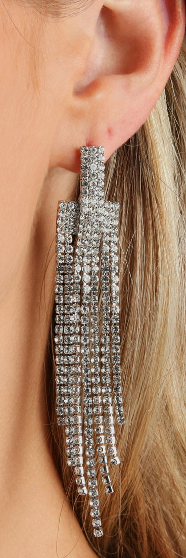 Waltz With Luxe Rhinestone Fringe Earrings