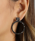 Edgy Luxe Glamour Rhinestone Hoop Earrings