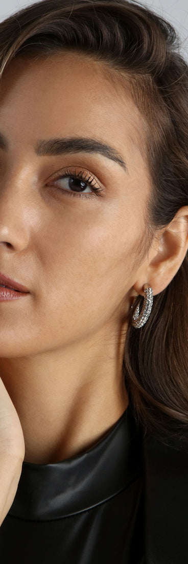 Fab Find Rhinestone Small Hoop Earrings