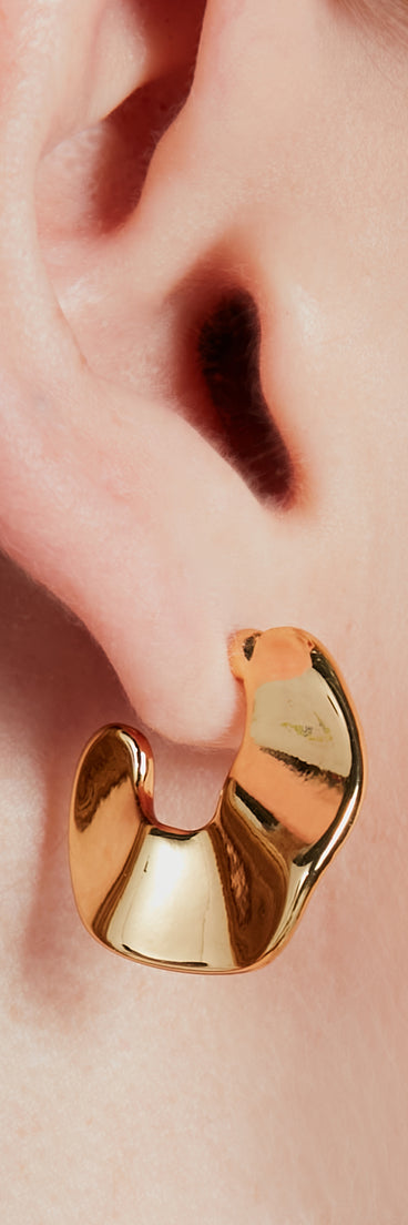 Fine Luxury 14K Gold Plated Hoop Earrings