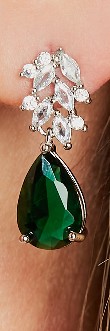 Sophisticated Chic Gemstone Rhinestone Earrings