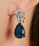 Divine Rhinestone Leaf Teardrop Earrings