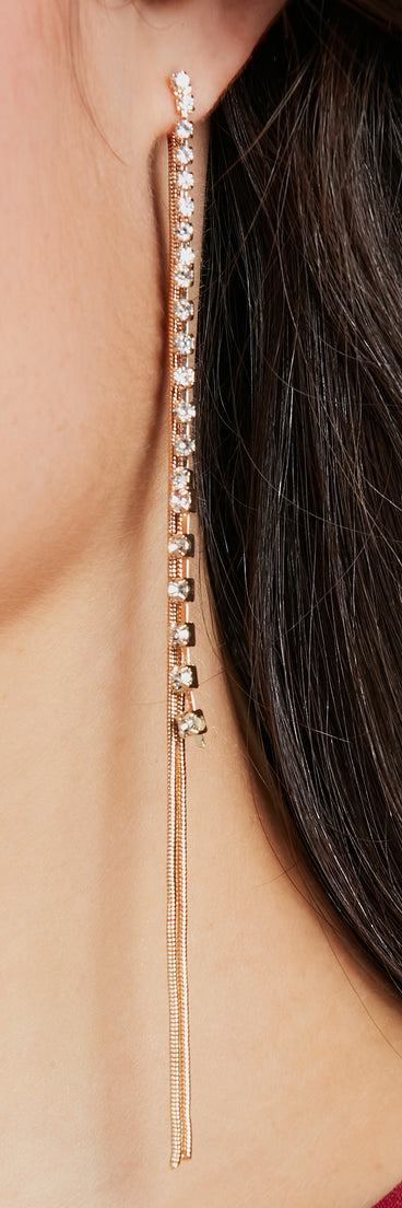 Glimmer And Shine Rhinestone Fringe Earrings