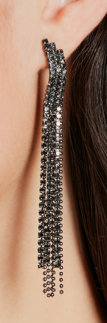 Appealing Chic Rhinestone Fringe Earrings